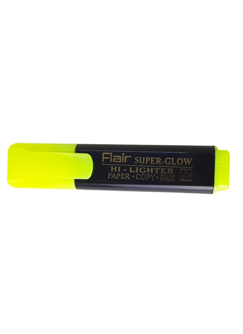 Super Glow Chisel Tip Text Hi-lighters set of 10, Yellow