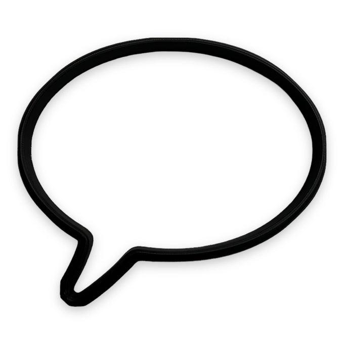 SPEECH BUBBLE ROUND COOKIE CUTTER WITH EASY TO PUSH DESIGN 4 INCH