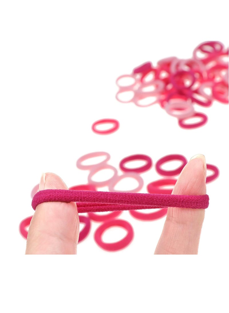 Lelet 200Pcs Nylon Toddler Hair Elastics Ponytail Holder Soft & Seamless Baby Hair Ties, Colorful Rubber Bands for Girls, Gentle on Hair, 2.3cm Diameter-Neon Colors - Image 3