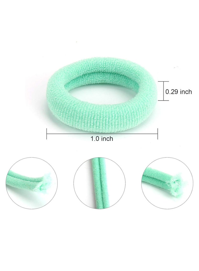 Lelet 200Pcs Nylon Toddler Hair Elastics Ponytail Holder Soft & Seamless Baby Hair Ties, Colorful Rubber Bands for Girls, Gentle on Hair, 2.3cm Diameter-Neon Colors - Image 4