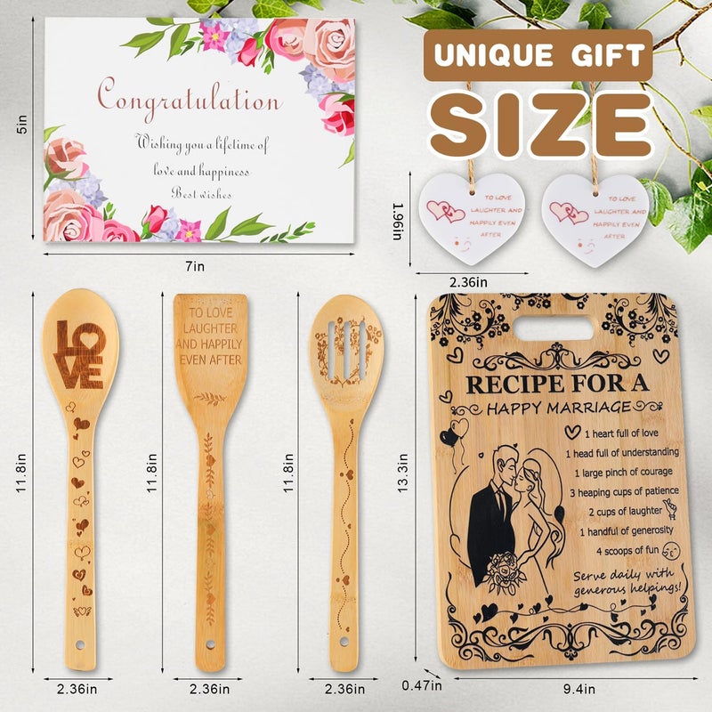Ztl Wedding Gifts for Newlyweds, Wedding Gift Cutting Board Set, Happy Marriage Cutting Board, Wedding Gift for Couple 2025, Christmas His Her Gifts, Gifts for Wedding Shower, Anniversary (8 pcs) - Image 2
