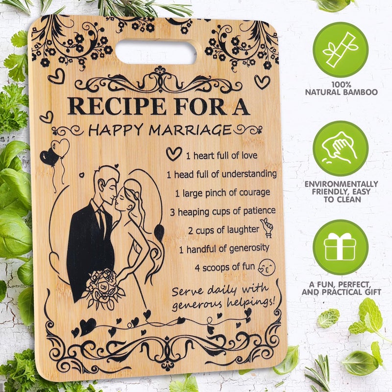 Ztl Wedding Gifts for Newlyweds, Wedding Gift Cutting Board Set, Happy Marriage Cutting Board, Wedding Gift for Couple 2025, Christmas His Her Gifts, Gifts for Wedding Shower, Anniversary (8 pcs) - Image 4