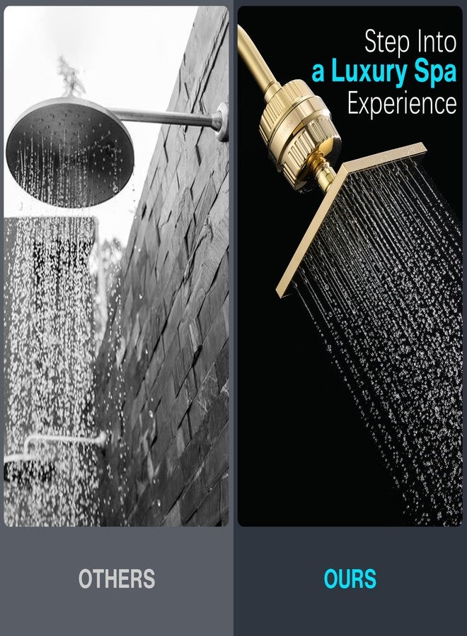 Cobbe High Pressure Filtered Shower Head Combo, Rain Shower Head with 20 Stage Shower Head Filter for Hard Water - Adjustable Replacement Remove Chlorine and Harmful Substances, Gold - Image 4