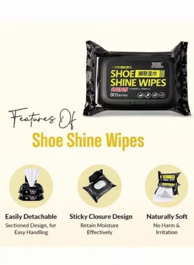 HPMY Sneaker Cleaning Wipes 80 Pack Quick-Dry Disposable Shoe Wipes Portable Travel-Friendly for Daily Use Removes Dirt and Stains - Image 2