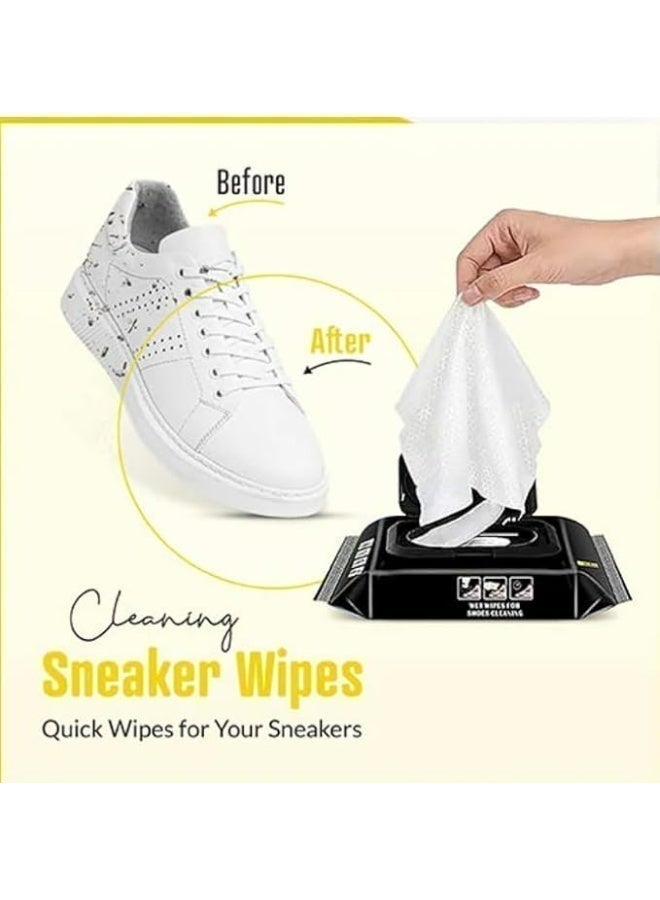 HPMY Sneaker Cleaning Wipes 80 Pack Quick-Dry Disposable Shoe Wipes Portable Travel-Friendly for Daily Use Removes Dirt and Stains - Image 5