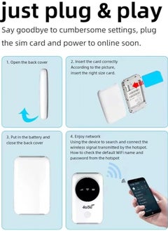 General Mobile WiFi Router, 4G LTE 5G WiFi Hotspot, 300Mbps Modem (up to 10 Devices), SIM Card Slot, 3200mAh Battery, Wireless Portable WiFi Device for Travel  - Image 3