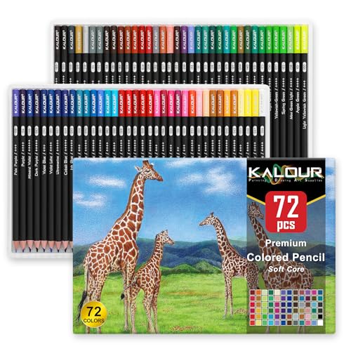 KALOUR 72 Count Colored Pencils for Adult Coloring Books, Soft Core,Ideal for Drawing Blending Shading,Color Pencils Set Gift for Beginners Artists - Image 1