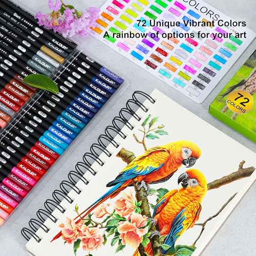 KALOUR 72 Count Colored Pencils for Adult Coloring Books, Soft Core,Ideal for Drawing Blending Shading,Color Pencils Set Gift for Beginners Artists - Image 2