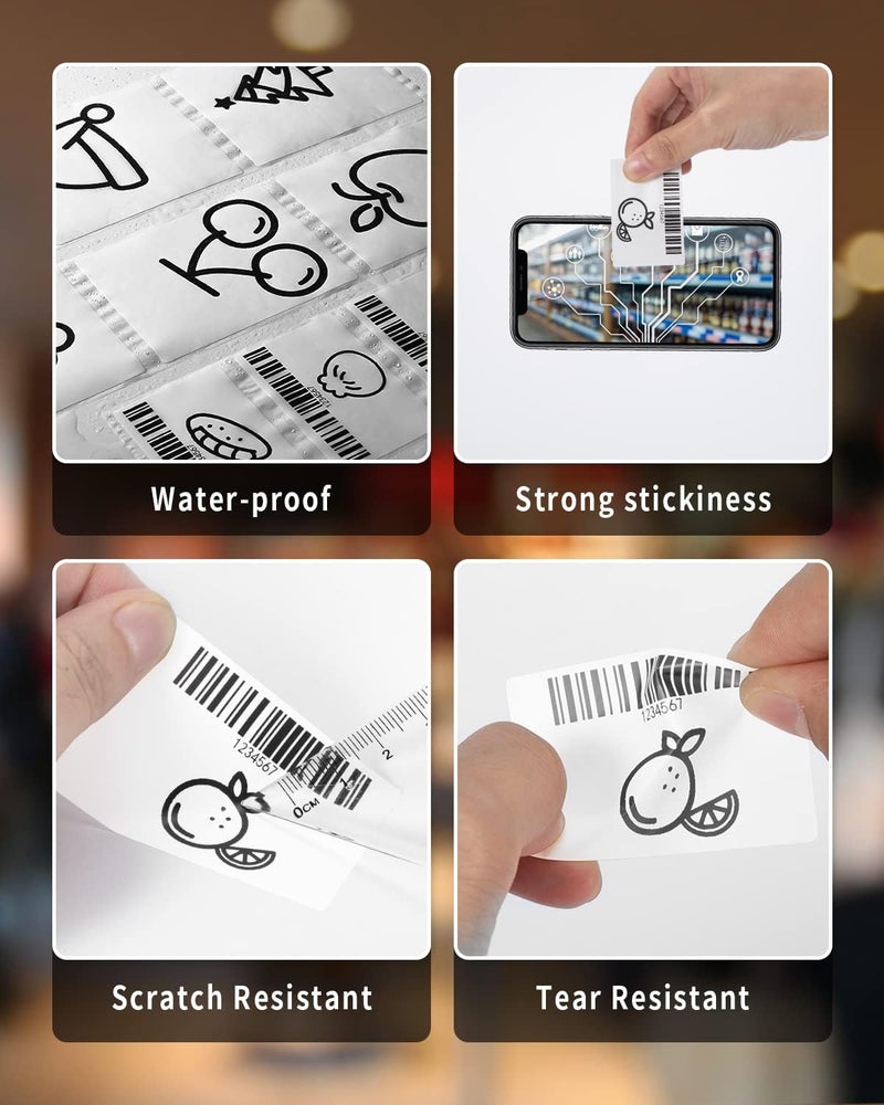 phomemo 3 Rolls M120/M110/M200/M220/241Bt Thermal Paper 1.57'' X 1.18''(40X30Mm), Multipurpose Barcode/Fnsku/Fba Labels, 230Labels/Roll, Black On White - Image 3