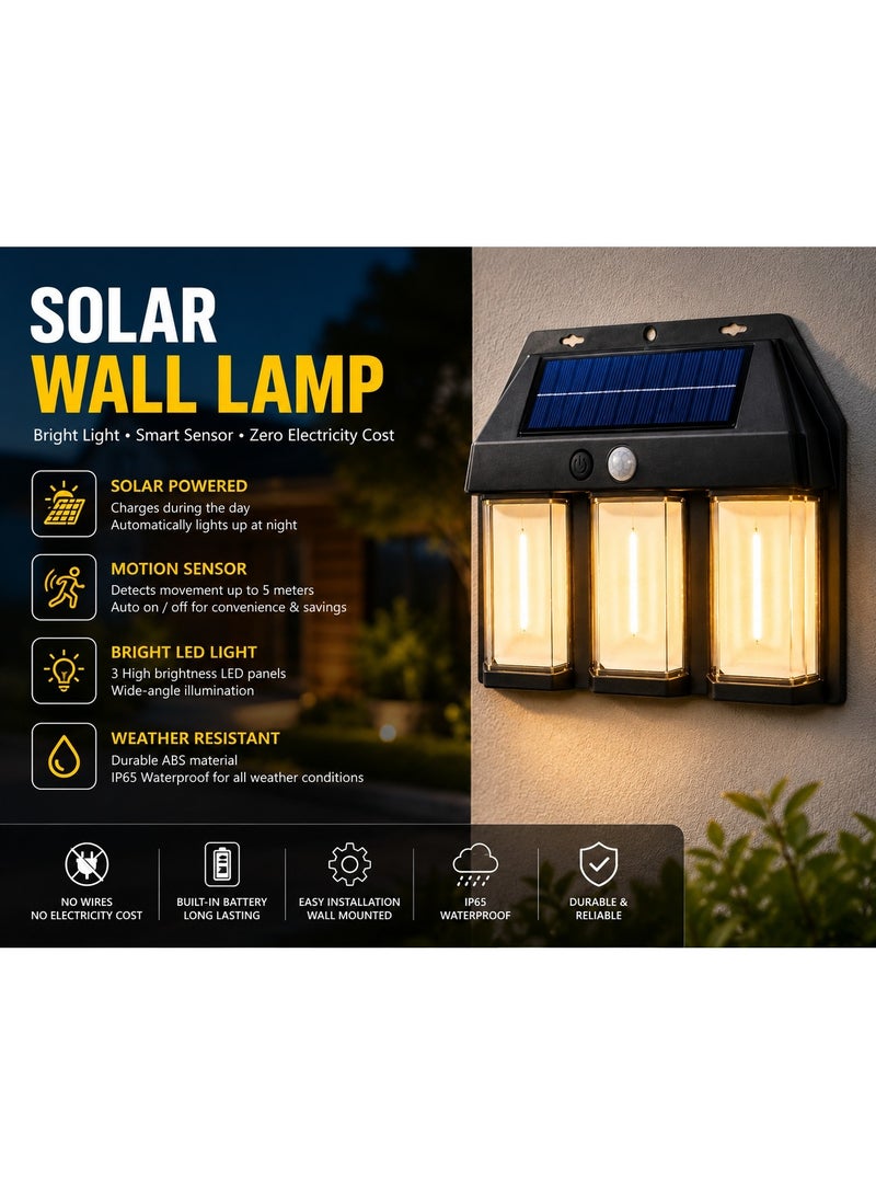 Solar Wall Lamp, Outdoor LED Motion Sensor Light, IP65 Waterproof, Wireless Security Lighting for Garden, Patio, and Pathway. - Image 1