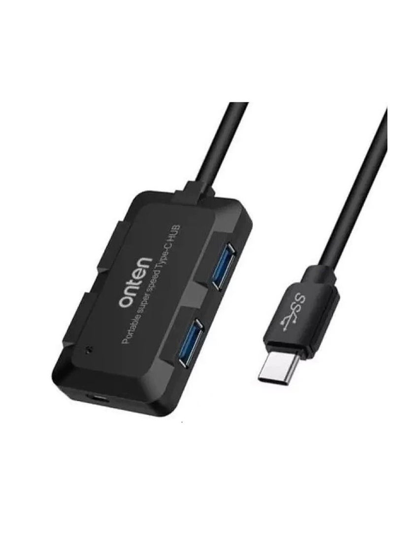 onten USB C HUB 4 Ports USB 3.0 With Power input For Mac,PC and Phone  - Image 1