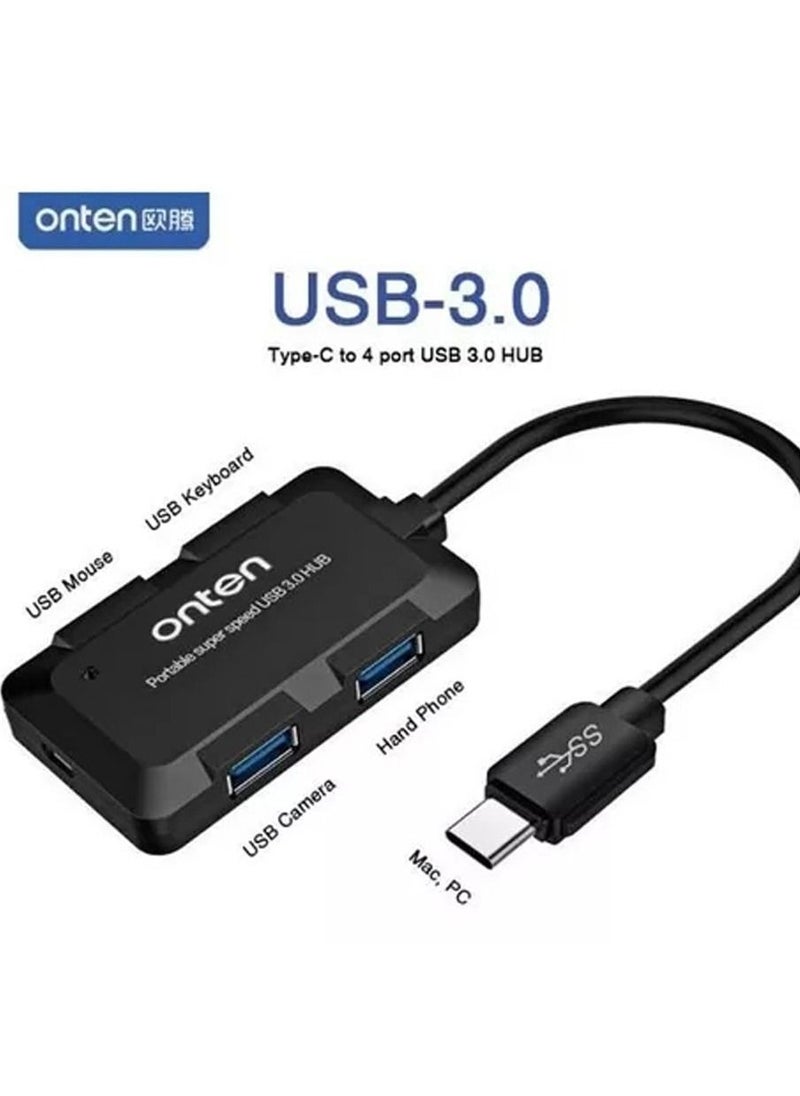 onten USB C HUB 4 Ports USB 3.0 With Power input For Mac,PC and Phone  - Image 3
