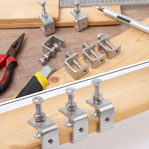 ZOWZEA 6 Pack 304 Stainless Steel Small C Clamps 1 Inch Mini C-Clamps Heavy Duty for Woodworking and Welding Mounting (30mm) - Image 5