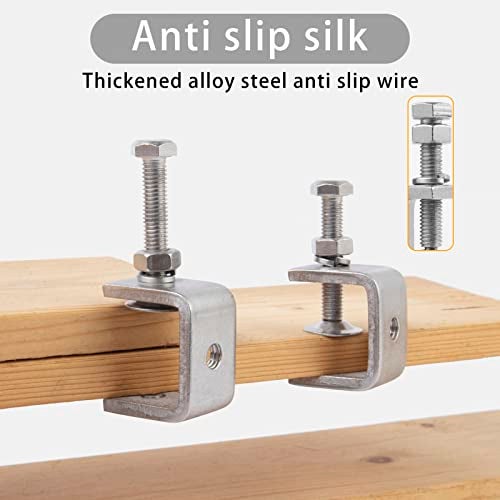 ZOWZEA 6 Pack 304 Stainless Steel Small C Clamps 1 Inch Mini C-Clamps Heavy Duty for Woodworking and Welding Mounting (30mm) - Image 4