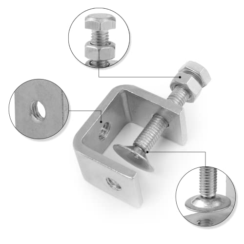 ZOWZEA 6 Pack 304 Stainless Steel Small C Clamps 1 Inch Mini C-Clamps Heavy Duty for Woodworking and Welding Mounting (30mm) - Image 3
