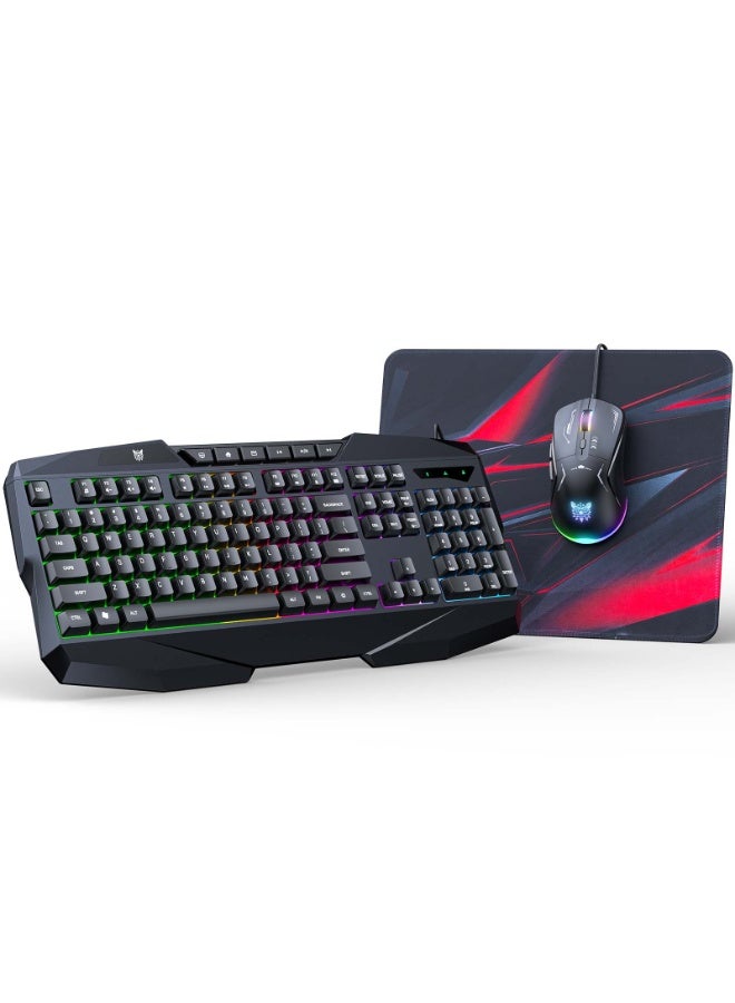 onikuma 3 in 1 Gaming Combo - G22 Keyboard / CW917 Mouse/ MP002 Mouse Pad  - Image 1