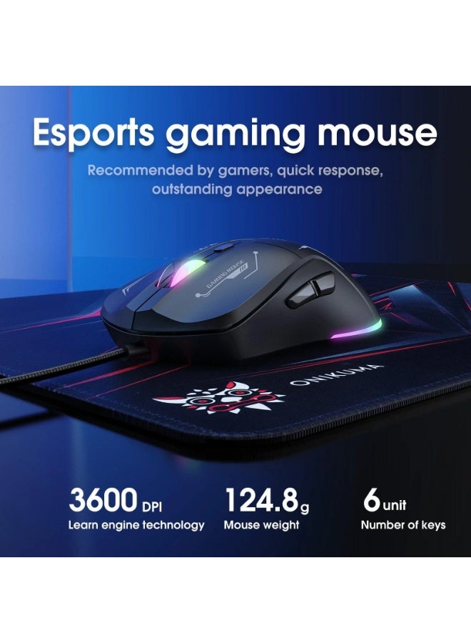 onikuma 3 in 1 Gaming Combo - G22 Keyboard / CW917 Mouse/ MP002 Mouse Pad  - Image 3