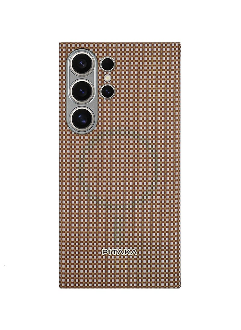 PITAKA PITAKA S24 Ultra Case 6.8 Inch Compatible with Mag Safe Slim & Light Samsung Galaxy S24 Ultra Case 1500D Aramid Fiber Made  MagEZ Case 4 - Canyon  - Image 1