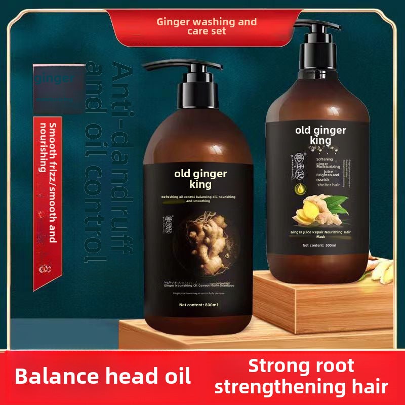 Ginger Shampoo Oil Control Anti-dandruff Fluffy Reduce Hair Loss Solid Hair Old Ginger Wang Shampoo Conditioner(Old Jiang Wang shampoo 500ml) - Image 2