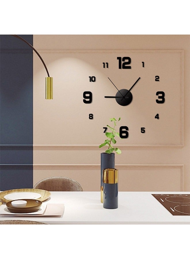 3D Frameless Wall Clock,  for Home Living Room Bedroom Office Decoration, Black - Image 1