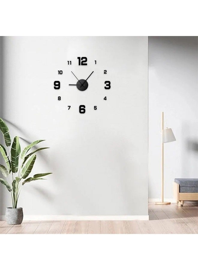 3D Frameless Wall Clock,  for Home Living Room Bedroom Office Decoration, Black - Image 2