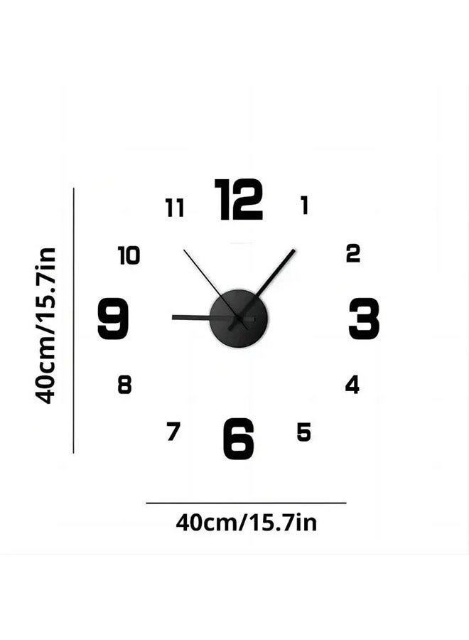 3D Frameless Wall Clock,  for Home Living Room Bedroom Office Decoration, Black - Image 3