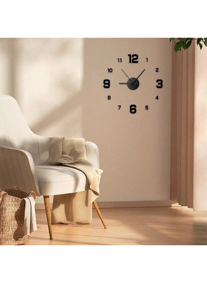 3D Frameless Wall Clock,  for Home Living Room Bedroom Office Decoration, Black - Image 4