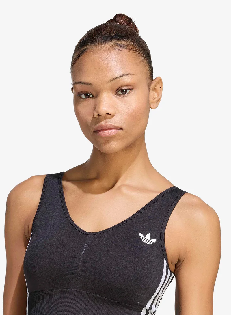 Adidas Originals BLACK 3 Stripes Essential Seamless Bralette for Women | Best Price UAE