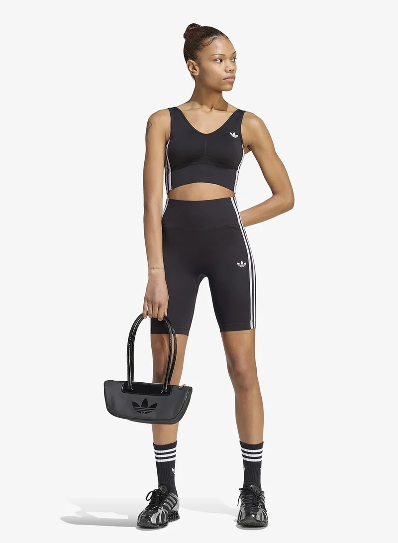 Adidas Originals BLACK 3 Stripes Essential Seamless Bralette for Women | Best Price UAE