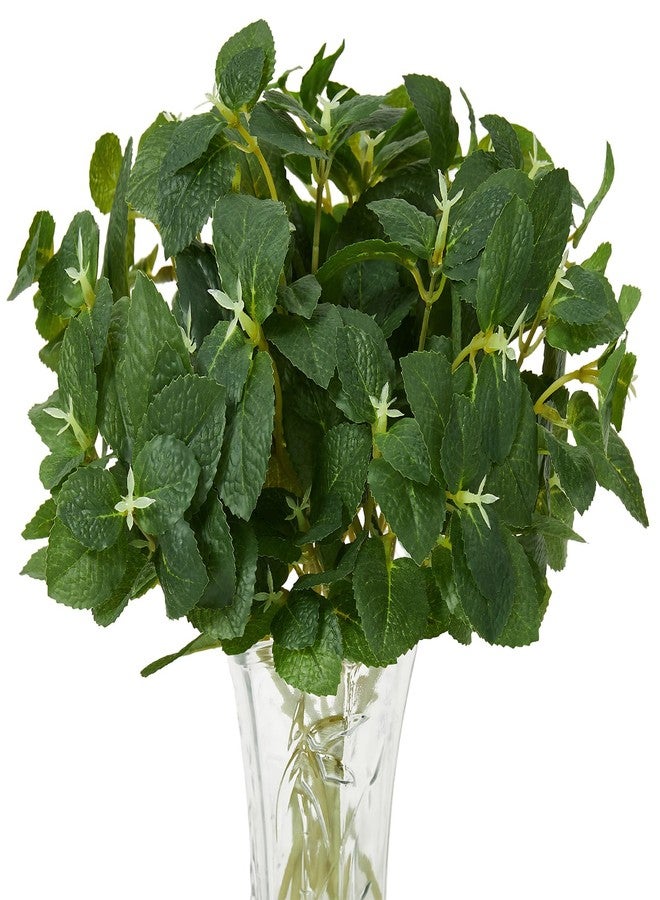 Coreland 12pcs Artificial Mint Plant, Faux Greenery for Vase 12.2” Fake Plants Indoor, Greenery Stems for Flower Arrangements Kitchen Table Shelf Home Decor - Image 1