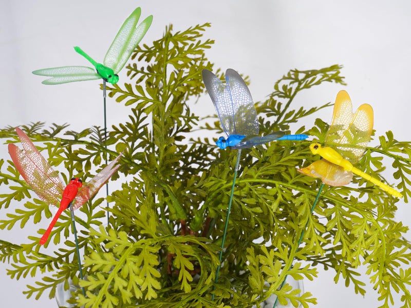 NiHome 15PCS Decorative Dragonflies with 10 Clips Decor for Garden, 9.8" Long Multicolor Waterproof Outdoor & Indoor Use, Versatile Clip-On Plant Decoration, Includes Pliers for Easy Attachment - Image 4