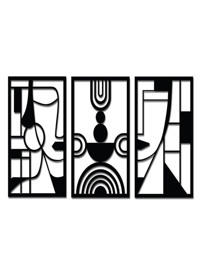 IT2M Wooden Pre-Laminated Human Face Wall Art for Home Décor Items | Wall Décor Items | Room Decoration Items for Bedroom| Wall Hanging Decoration | Home Décor Items For Wall | Gift Items | Set of 3 - Image 4