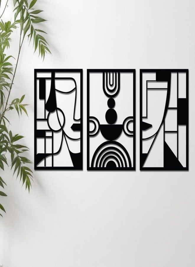 IT2M Wooden Pre-Laminated Human Face Wall Art for Home Décor Items | Wall Décor Items | Room Decoration Items for Bedroom| Wall Hanging Decoration | Home Décor Items For Wall | Gift Items | Set of 3 - Image 3