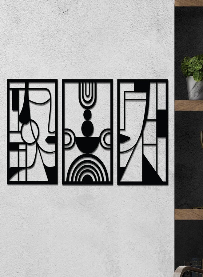 IT2M Wooden Pre-Laminated Human Face Wall Art for Home Décor Items | Wall Décor Items | Room Decoration Items for Bedroom| Wall Hanging Decoration | Home Décor Items For Wall | Gift Items | Set of 3 - Image 1