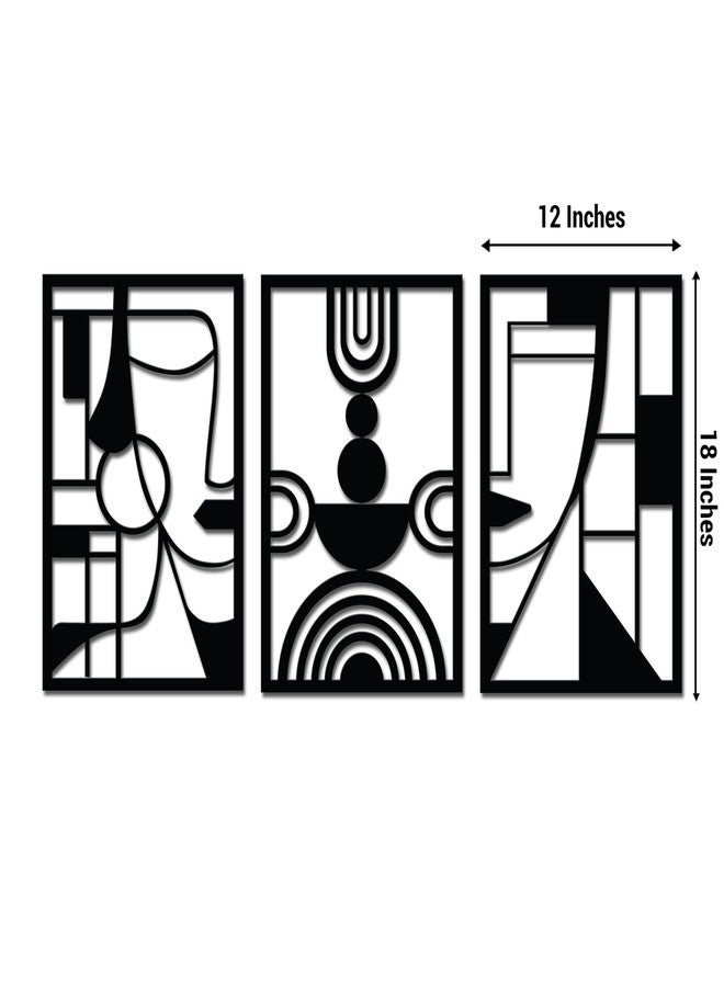 IT2M Wooden Pre-Laminated Human Face Wall Art for Home Décor Items | Wall Décor Items | Room Decoration Items for Bedroom| Wall Hanging Decoration | Home Décor Items For Wall | Gift Items | Set of 3 - Image 2