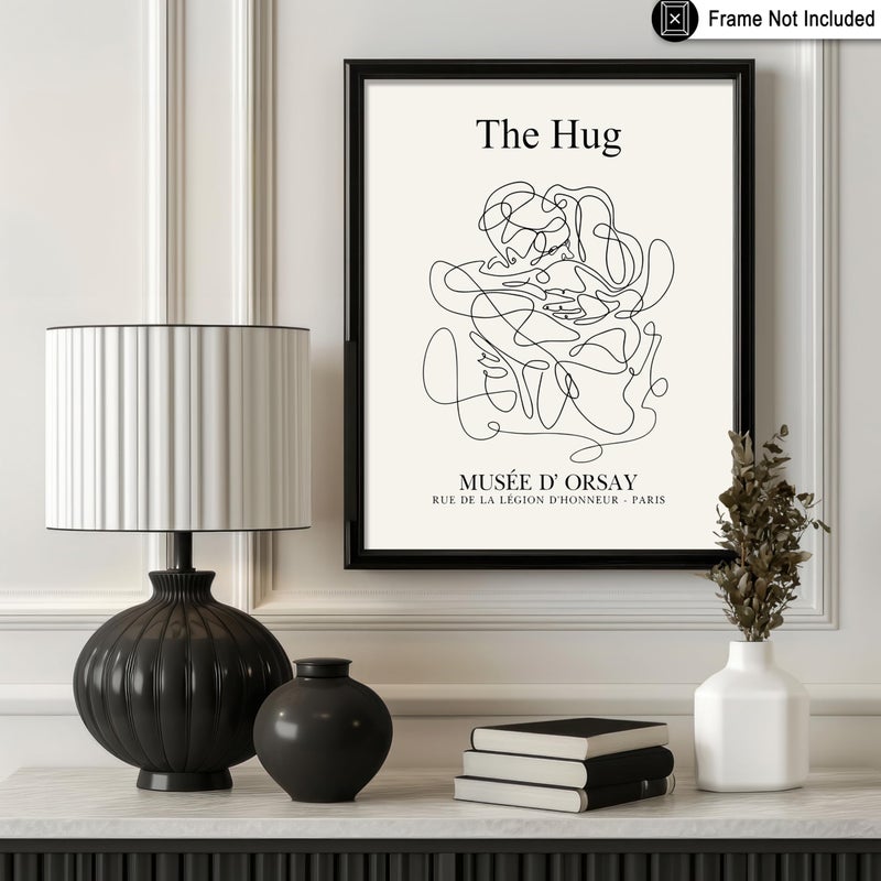 Poster Master Vintage Poster - Retro The Hug Print - Line Drawing Art - Abstract Art - Gift for Men & Women - Minimal Wall Decor for Living Room, Bedroom or Office - 8x10 UNFRAMED Wall Art - Image 3