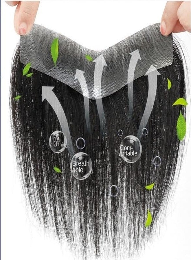 لاش لوكس LUSH LOCKS قطعة شعر أمامية/رقعة شعر بشري للرجال لتغطية خط الشعر الأمامي المتراجع، رقعة شعر بشري أمامية (أسود) قياسي - Image 2