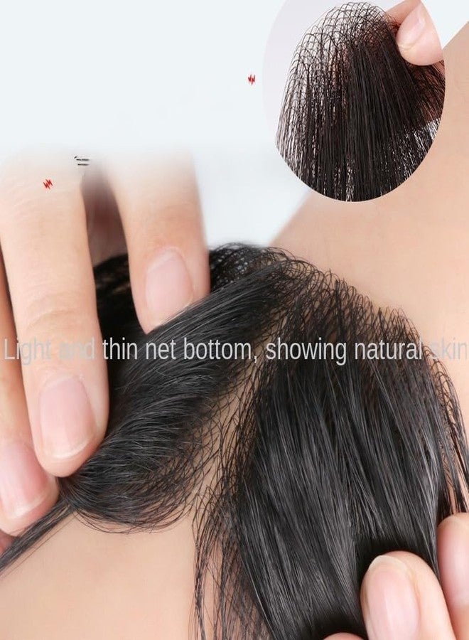 لاش لوكس LUSH LOCKS قطعة شعر أمامية/رقعة شعر بشري للرجال لتغطية خط الشعر الأمامي المتراجع، رقعة شعر بشري أمامية (أسود) قياسي - Image 3