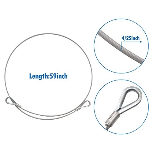 Bylot 2 PCS Lift Cables with EZ Spring Clips Replacement for Lift Assist System 40101042GS - Image 3