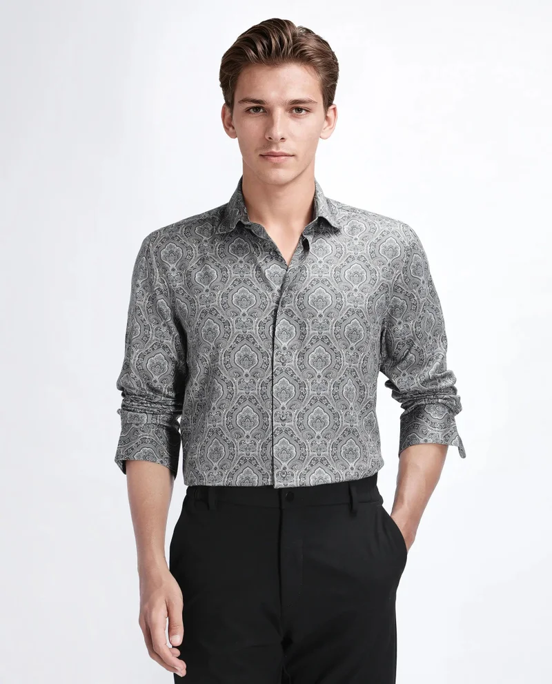 Rare Rabbit Men's Regular Fit Paisley Print Shirt