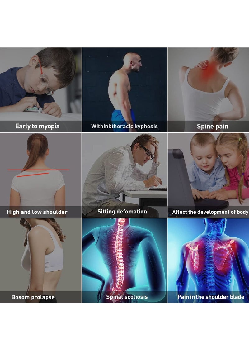 KASTWAVE Back Correction Strap Adjustable Posture Corrector Spine Straightener for Relief of Neck Shoulder Pain Develop Good Seated Standing for Men Women Elderly Teens Black M - Image 5