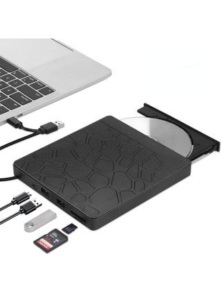 محرك أقراص DVD خارجي للكمبيوتر المحمول، محرك أقراص بصري USB 3.0 Type-C CD DVD +/-RW، قارئ أقراص مضغوطة/DVD ROM محمول مع فتحتين للبطاقات و3 منافذ USB، لأجهزة الكمبيوتر المكتبية بنظام التشغيل Windows 10/8/7 Linux OS Apple - pzsku/ZE51D9EE55E399DAACB63Z/45/_/1683715718/f55c9884-4653-4180-9da1-38194a1f0005