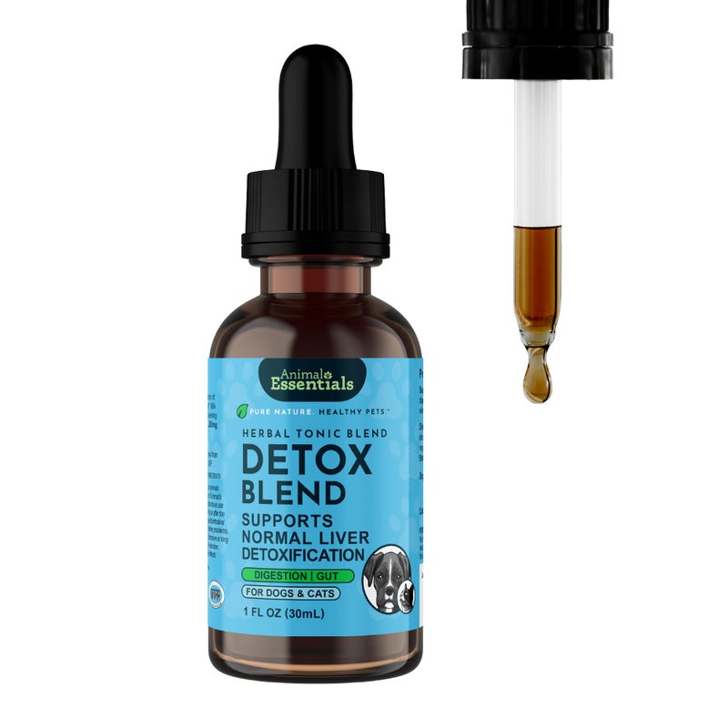 Animal Essentials Detox Blend - Liver Support for Dogs & Cats, Liver Supplement, Herbal Formula, Organic Human Grade Herbs, Vet Recommended - 1 Fl Oz - Image 1