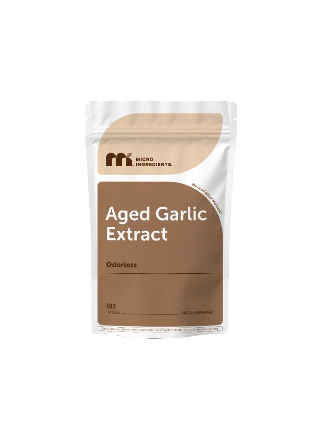 Micro Ingredients, Odorless Aged Garlic Extract, 300 Softgels (250 mg per Softgel) - Image 1