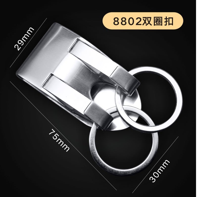 8805 Belt Keychain Men'S Waist Hanging Metal 8802 Single Ring Double Ring Keychain - Image 1