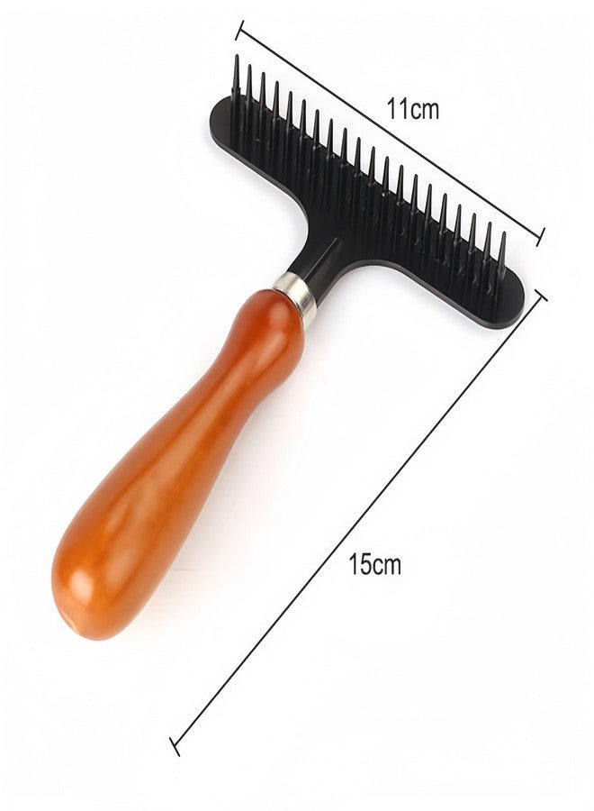 Yinhing Carpet Rake, Portable Stainless Steel Handheld Carpet Rake Cleaning Grooming Hair Groomer Rug Rake for Beauty Salon - Image 2