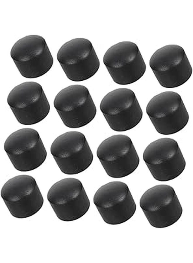16pcs Black Rubber Foosball Rod End Caps Replacement Parts for Table Football - Image 1