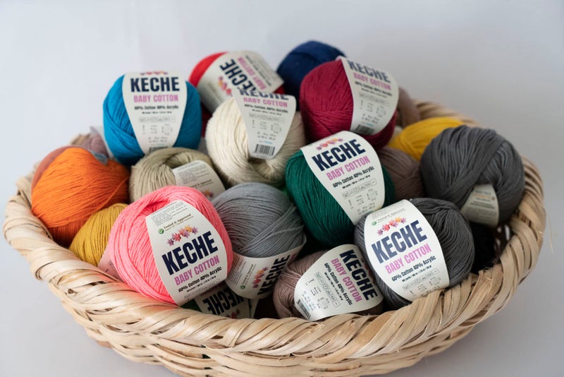Keche Cotton Yarn, 60% Cotton 40% Acrylic Yarn, Soft Cotton Yarn for Crochet and Knitting, Amigurumi Yarn 1 Skein/Ball 1.76 Oz (50g) / 180 Yrds (165m) - Pink - Image 2