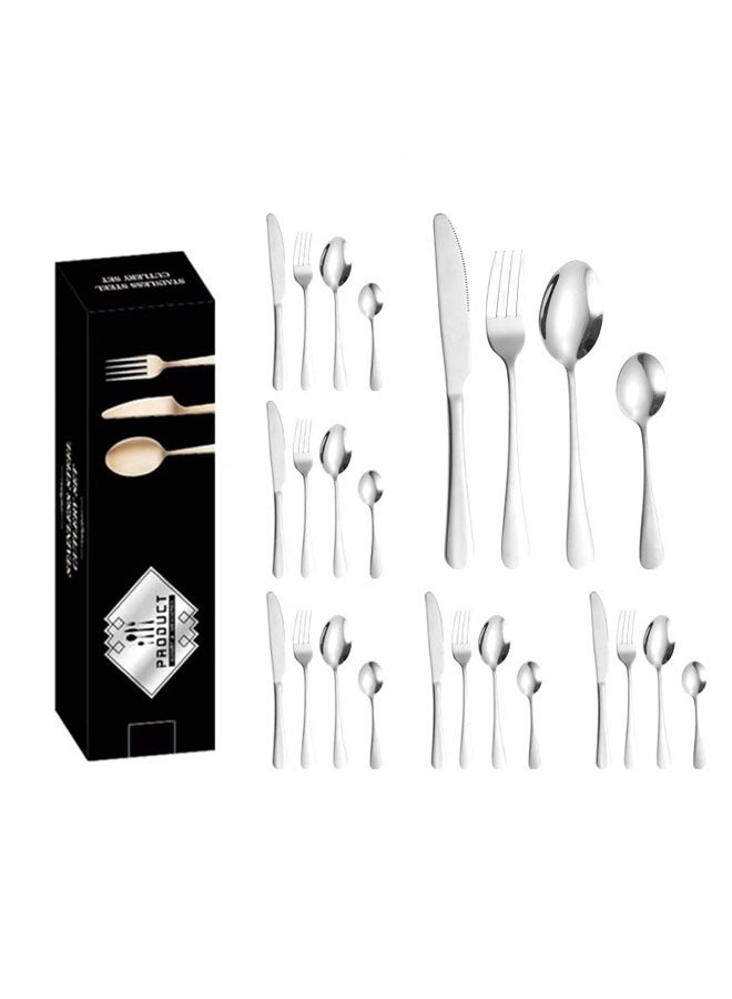 general 24 Piece Cutlery Gift Box Set, 6 Pieces Stainless Steel Knife, Fork & Spoon for Kitchen, Dining Room, Wedding, Gifts, Bar - Image 1