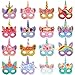 Marsui 32 Pcs Unicorn Monster Safari Animal Face Masks for Kids Cartoon Masks for Animal Birthday Party DecorationsUnicorn - Image 2